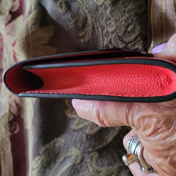 Coach pedicure manicure set leather color red orange sides black tagged bagged - Picture 6 of 7